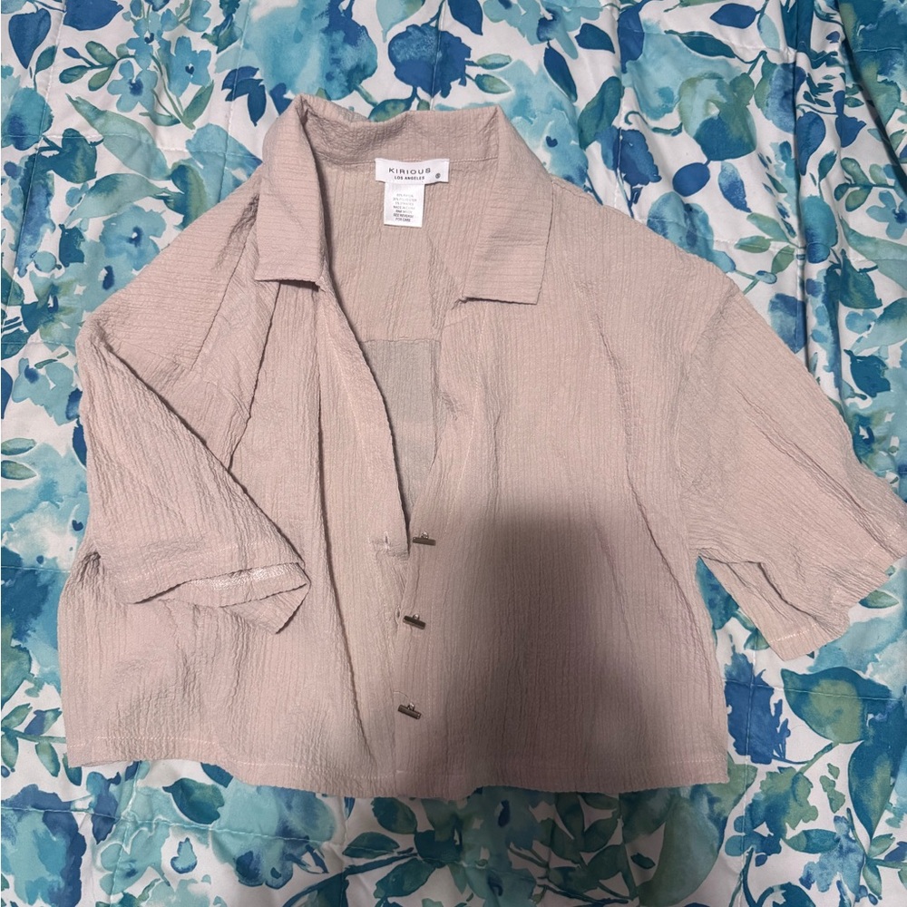 Madewell Beige Button-Up Blouse
